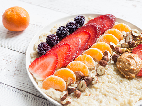 Petit déjeuner avec fibres solubles et insolubles
